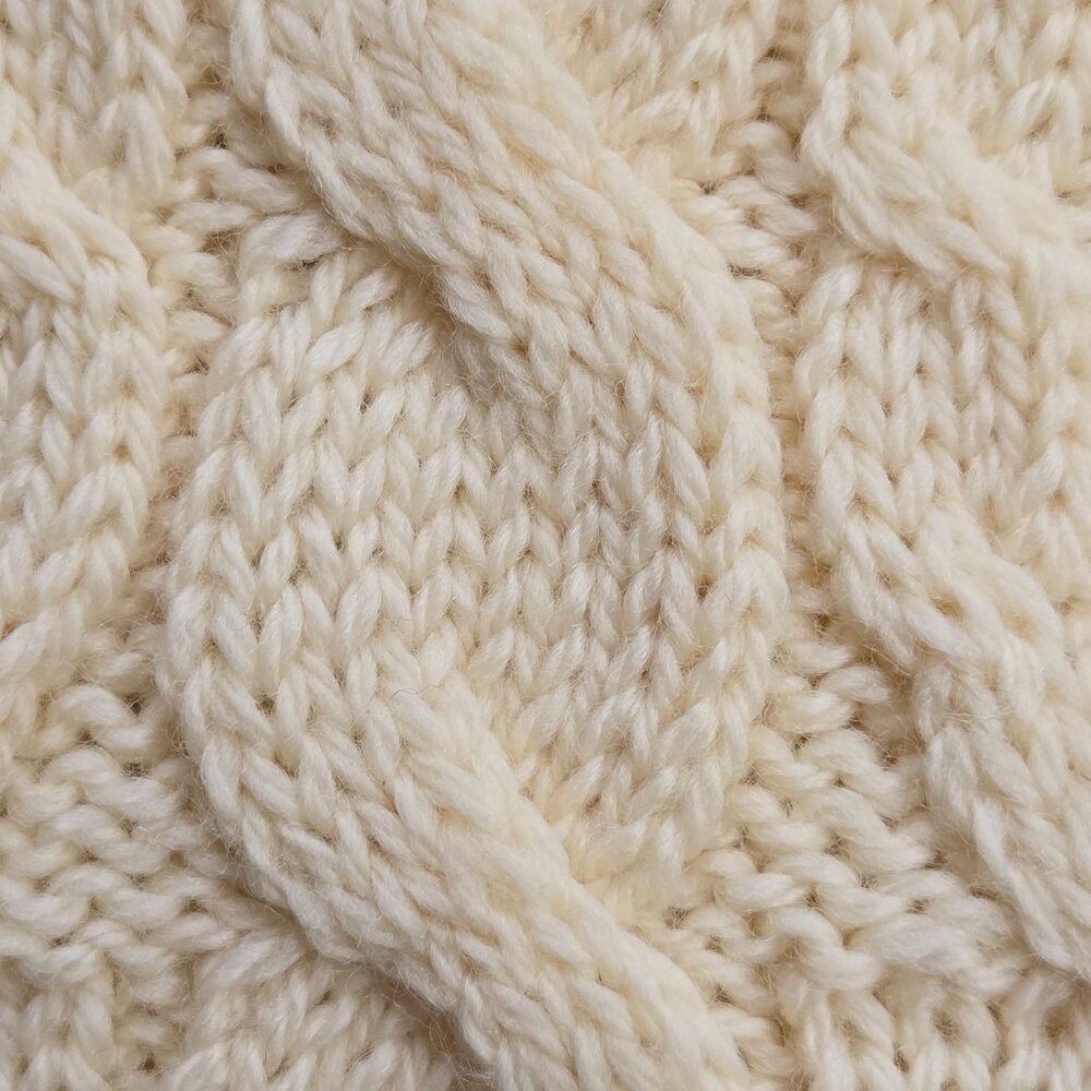 NWOT Bonner of Ireland Cable Knit Ivory Wool Scarf - Picture 7 of 12
